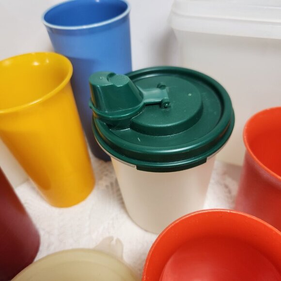 Vintage Tupperware Lot Replacement Cups Egg Cups Seperator Bowl Garlic K… - Picture 5 of 16